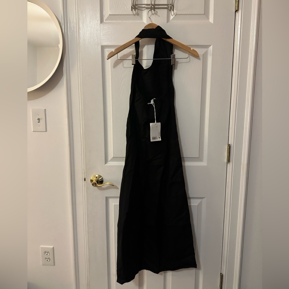 COS TWISTED LINEN-BLEND HALTERNECK DRESS NWT size 2 - Picture 6 of 7